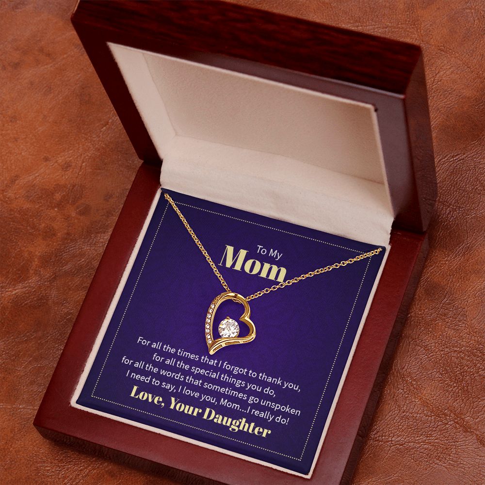 To My Mom Forever Love Necklace With message For Mom, Gift from Daughter or Son