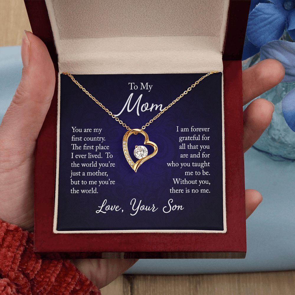 To My Mom Forever Love Necklace With message For Mom, Gift from Daughter or Son