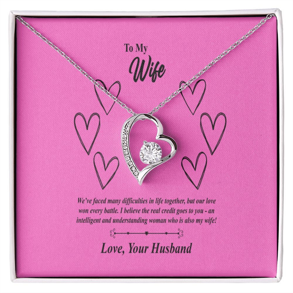 To My Wife, We' Face Many Battles Together Forever Love Necklace
