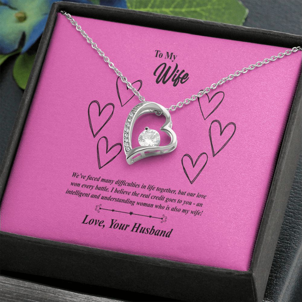 To My Wife, We' Face Many Battles Together Forever Love Necklace
