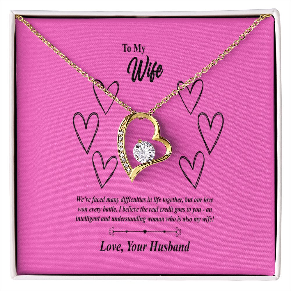 To My Wife, We' Face Many Battles Together Forever Love Necklace