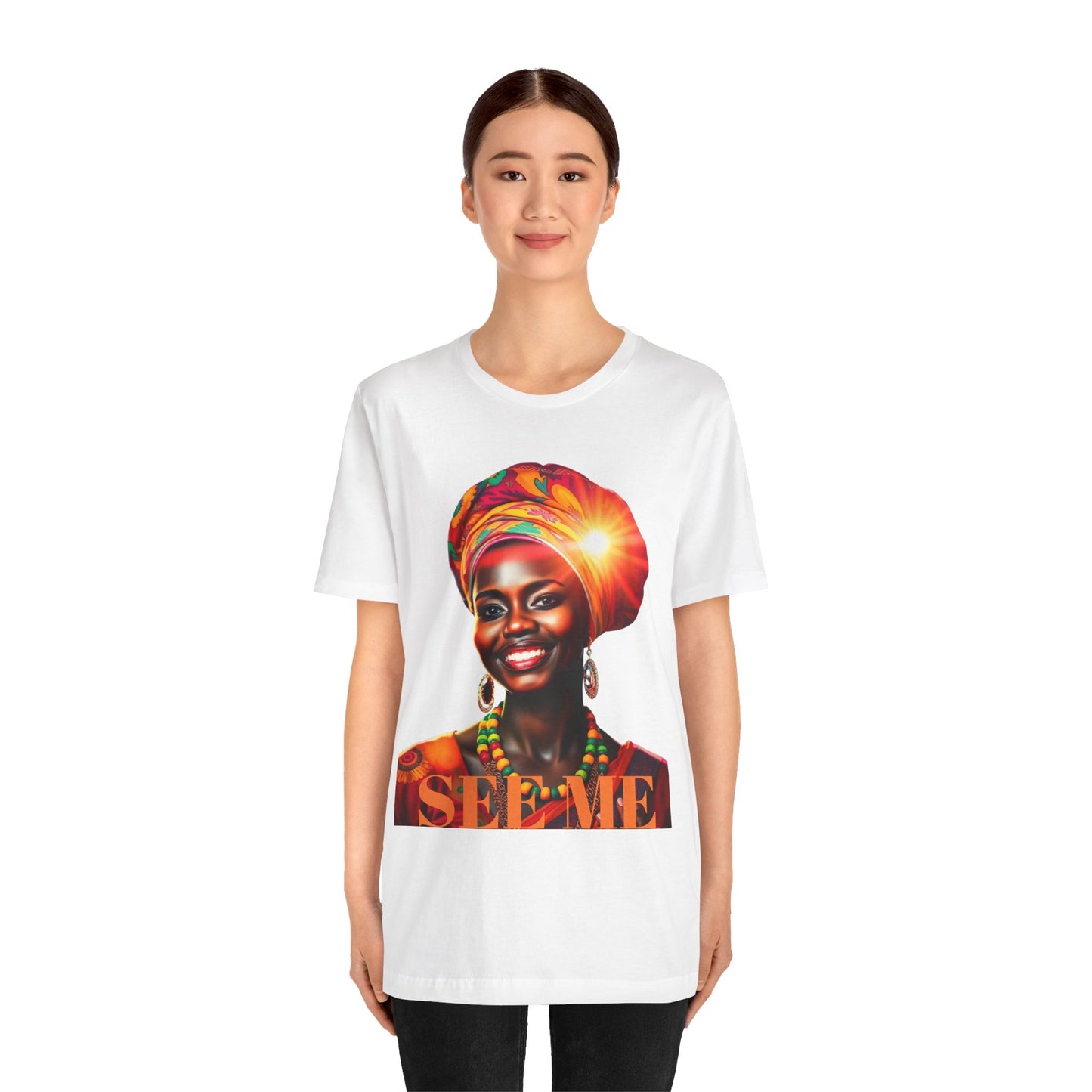 Empowering African-American Art Tee - 'SEE ME' Unisex Jersey Short Sleeve T-Shirt