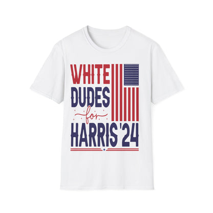 White Dudes for Harris 24 T-Shirt, Patriotic Election Tee, Political Campaign Shirt, Funny Election T-Shirt, Vote Harris 2024