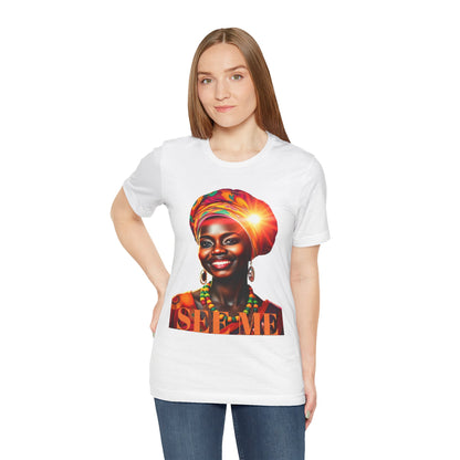 Empowering African-American Art Tee - 'SEE ME' Unisex Jersey Short Sleeve T-Shirt