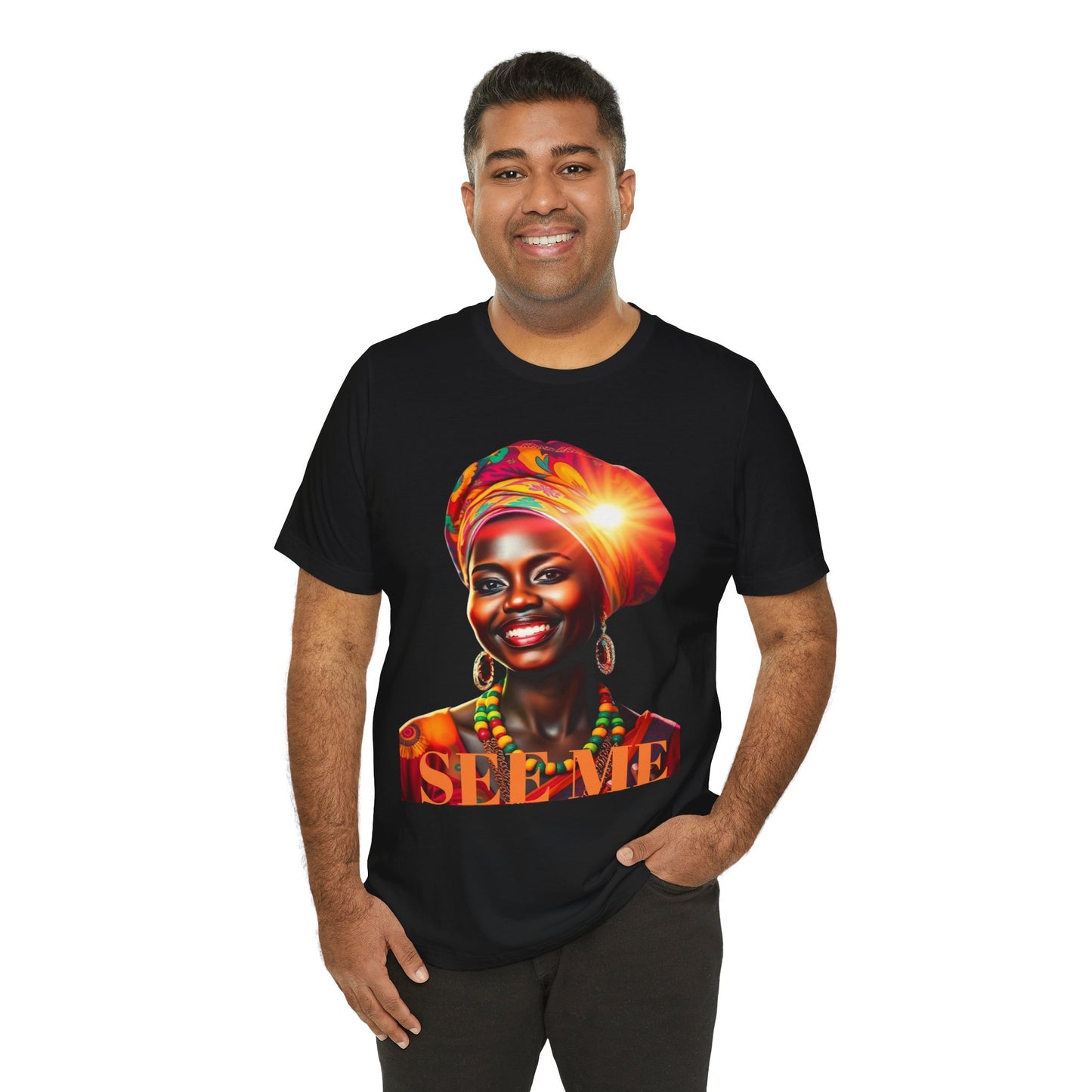 Empowering African-American Art Tee - 'SEE ME' Unisex Jersey Short Sleeve T-Shirt