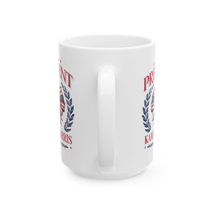 Madam President Kamala Harris 2024 Coffee Mug, Women's Empowerment Mug, Patriotic Election, Political Campaign TopCeramic Mug, (11oz, 15oz)