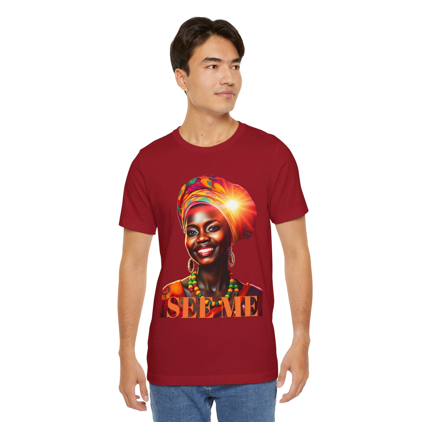 Empowering African-American Art Tee - 'SEE ME' Unisex Jersey Short Sleeve T-Shirt