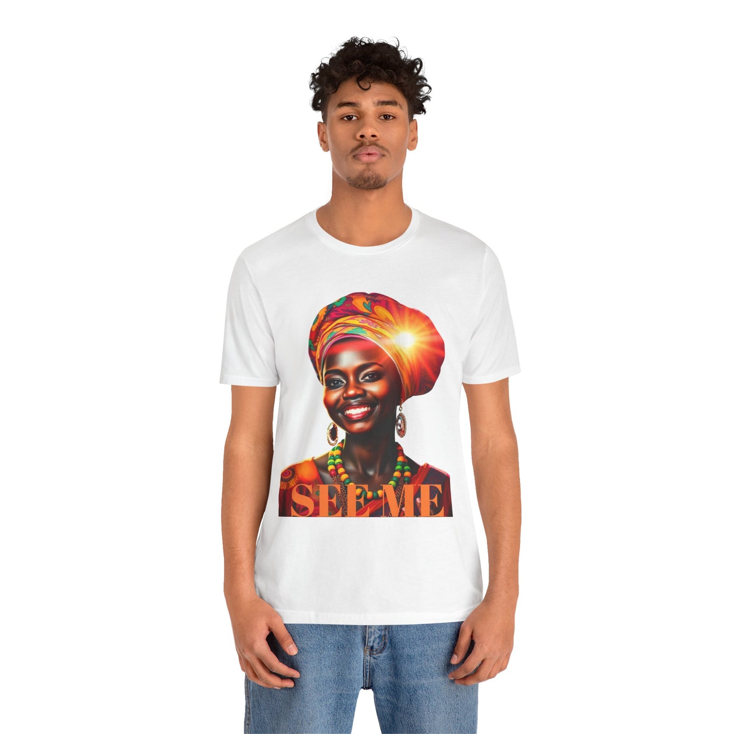 Empowering African-American Art Tee - 'SEE ME' Unisex Jersey Short Sleeve T-Shirt