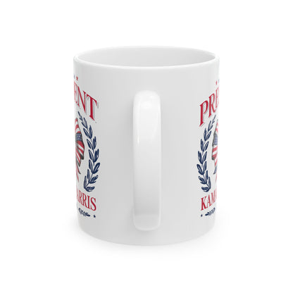 Madam President Kamala Harris 2024 Coffee Mug, Women's Empowerment Mug, Patriotic Election, Political Campaign TopCeramic Mug, (11oz, 15oz)