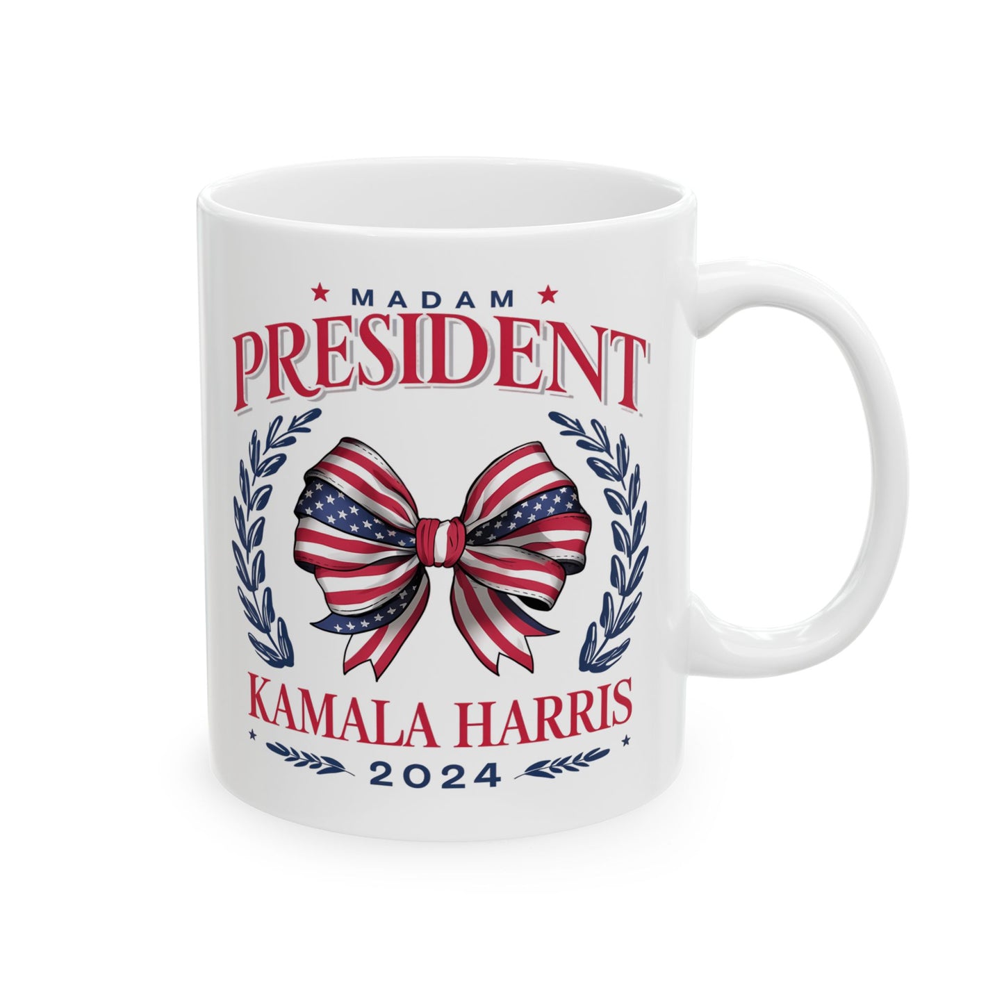 Madam President Kamala Harris 2024 Coffee Mug, Women's Empowerment Mug, Patriotic Election, Political Campaign TopCeramic Mug, (11oz, 15oz)