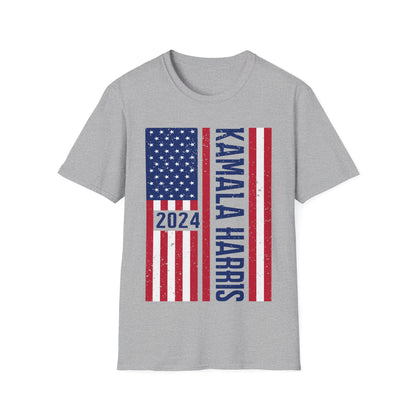 Kamala Harris American Flag T-Shirt, Patriotic Tee, Political Shirt, USA Election Apparel, Democratic Candidate Top