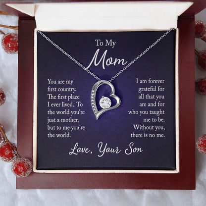 To My Mom Forever Love Necklace With message For Mom, Gift from Daughter or Son