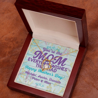 You Are The Mom Forever Love Necklace With message For Mom, Gift from Daughter or Son