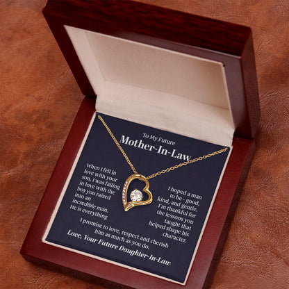 To My Future Mother  in  Law Forever Love Necklace With message For Mom, Gift from Daughter or Son