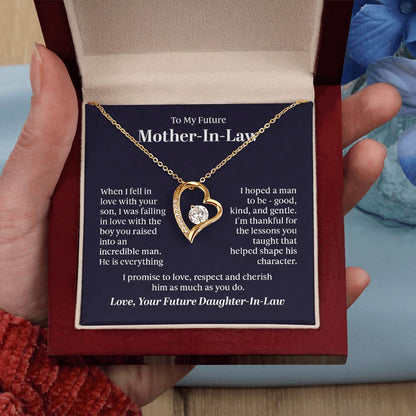 To My Future Mother  in  Law Forever Love Necklace With message For Mom, Gift from Daughter or Son