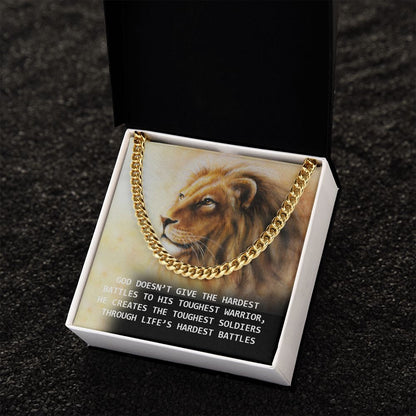 Gof Gives His Battles to The Toughest Soldiers Cuban Chain Necklace  For Dad