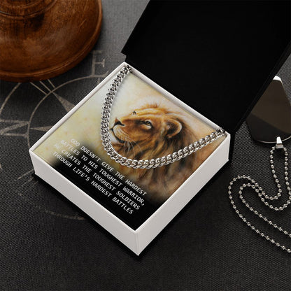 Gof Gives His Battles to The Toughest Soldiers Cuban Chain Necklace  For Dad