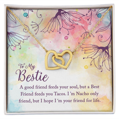 To My Beastie Interlocking Heart Necklace With a Message of Love