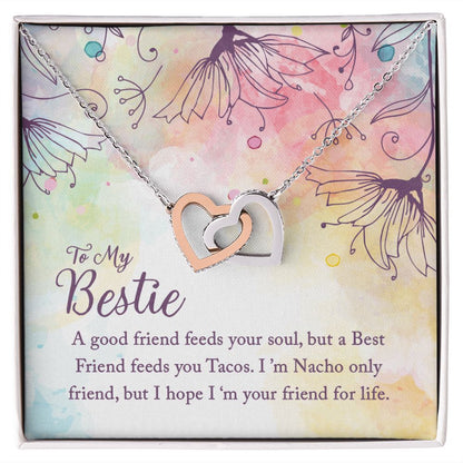 To My Beastie Interlocking Heart Necklace With a Message of Love