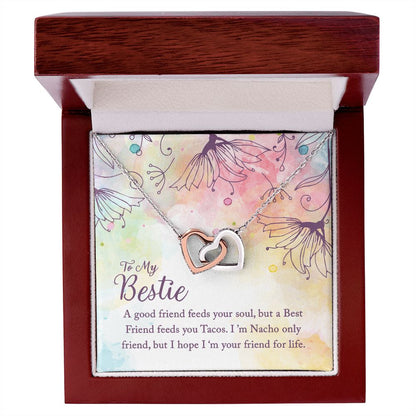 To My Beastie Interlocking Heart Necklace With a Message of Love
