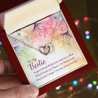 To My Beastie Interlocking Heart Necklace With a Message of Love