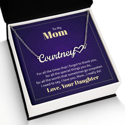 To Mom Name Necklace from Your Daughter on Mother's Day. birthday or Any Occasion