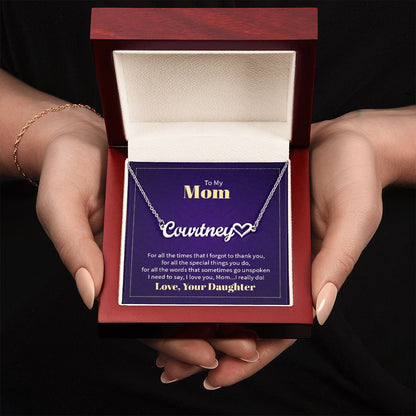 To Mom Name Necklace from Your Daughter on Mother's Day. birthday or Any Occasion