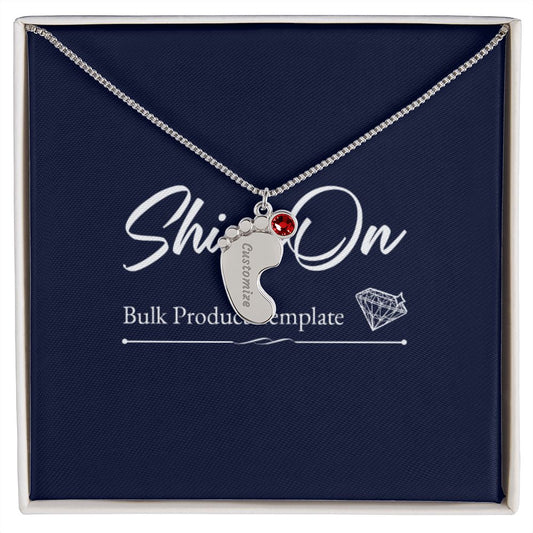 Custom Baby Feet Necklace with Birthstone With Baby's Engraved Name Gift for New Mom's