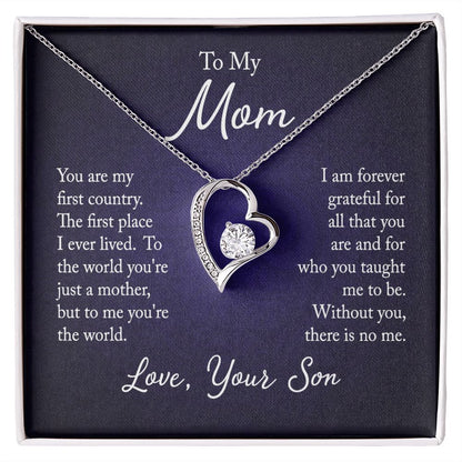 To My Mom Forever Love Necklace With message For Mom, Gift from Daughter or Son