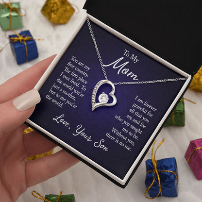 To My Mom Forever Love Necklace With message For Mom, Gift from Daughter or Son