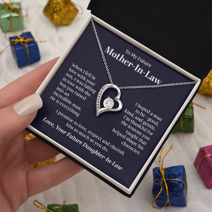To My Future Mother  in  Law Forever Love Necklace With message For Mom, Gift from Daughter or Son
