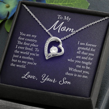 To My Mom Forever Love Necklace With message For Mom, Gift from Daughter or Son