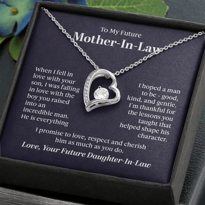 To My Future Mother  in  Law Forever Love Necklace With message For Mom, Gift from Daughter or Son