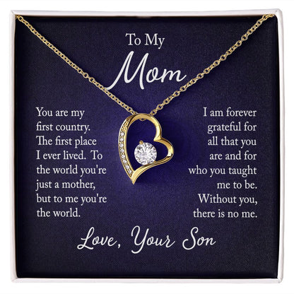 To My Mom Forever Love Necklace With message For Mom, Gift from Daughter or Son