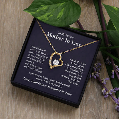 To My Future Mother  in  Law Forever Love Necklace With message For Mom, Gift from Daughter or Son