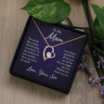 To My Mom Forever Love Necklace With message For Mom, Gift from Daughter or Son