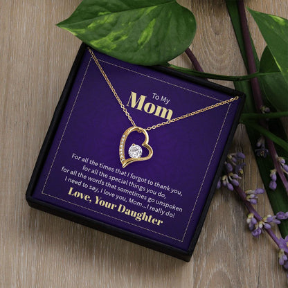 To My Mom Forever Love Necklace With message For Mom, Gift from Daughter or Son