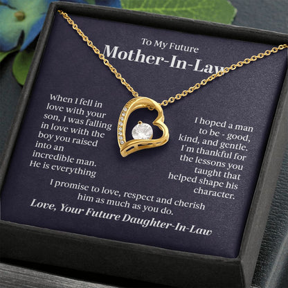 To My Future Mother  in  Law Forever Love Necklace With message For Mom, Gift from Daughter or Son