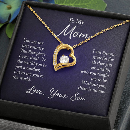 To My Mom Forever Love Necklace With message For Mom, Gift from Daughter or Son