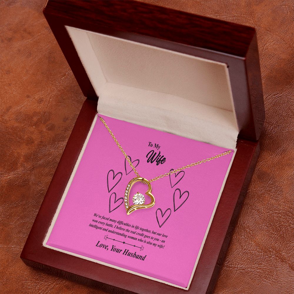 To My Wife, We' Face Many Battles Together Forever Love Necklace